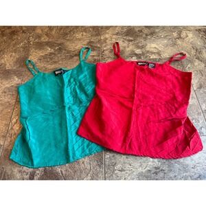 1980s Vtg Carry Back LTD. Sleeveless Cami Top Bundle Silk Size 9/10‎ Bundle